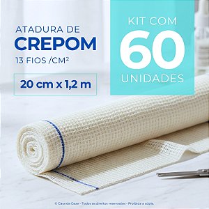 Atadura Crepom Faixa Bandagem Elástica 20cm Kit 60 Unidades