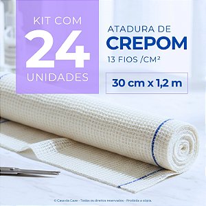 Atadura Crepom Faixa Bandagem Elástica 30cmx1.2m Kit 24 Un