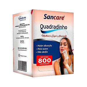 Quadradinho Sancare Compressa Removedor Maquiagem 800 Unid