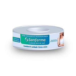 Fita Trasparente Microperfurada Sanfarma 12mm x 4,5m 6 Unid