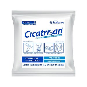 Compressa Não Aderente Estéril Cicatrisan 30 Env (300 Unid)