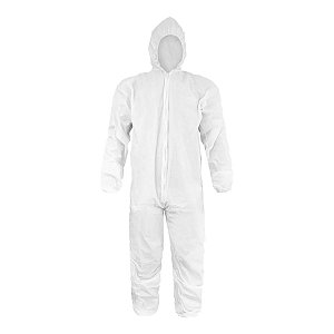 Macacão Branco TNT Tex-Vest Premium 40 Gr C/ 3 Unidades P/M