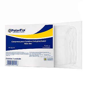 Curativo Algodonado Compressa Estéril PolarFix 10x50cm 50 Unidades