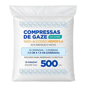 Compressa de Gaze Hidrófila Albamed 13 Fios 500 Unidades
