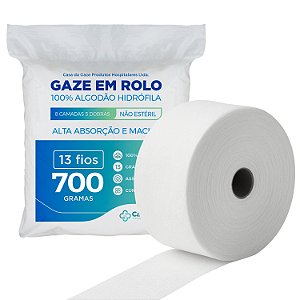 Compressa de Gaze Hidrófila em Rolo Tipo Queijo 700g 13 Fios