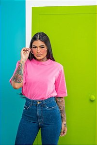 TSHIRT OMBREIRA ROSA CHICLETE