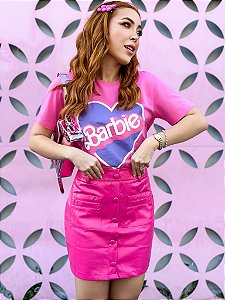 Saia Rhaissa Pink Couro Fake