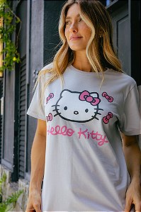 Tees Cinza Hello Kitty