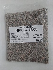 ADUBO FERTILIZANTE NPK 04 14 08 500 GRAMAS