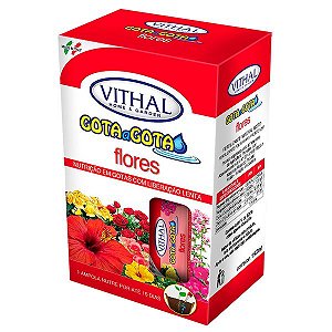 Fertilizante Italiano para Flores Gota a Gota Vithal Com 6 Ampolas 192 ML