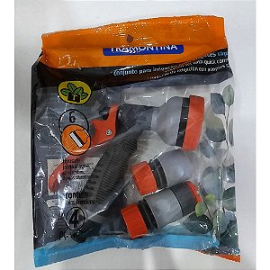 Kit 4pçs Pistola Esguicho Bico De Mangueira Para Jardim Regulável Tramontina