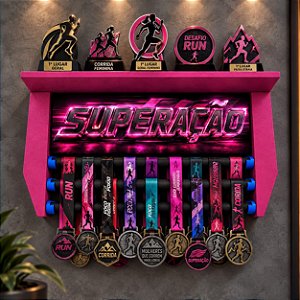 Porta Medalha Superação - Rosa
