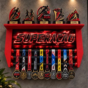 Porta Medalha Superação - Vermelho