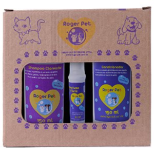 Kit Roger Pet Shampoo Clareador 150ml + Condicionador 150ml + Perfume Mari 20ml