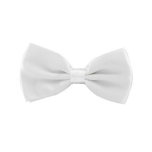 Gravata Borboleta Cetim Branca GToys