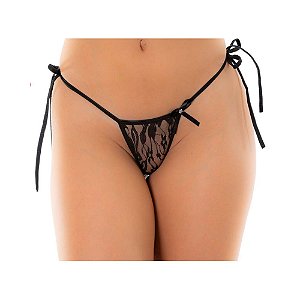 Calcinha Fio Dental Apressadinha - Preto Pimenta Sexy