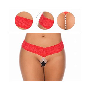 Calcinha Tailandesa Pérolas The Best - Vermelha