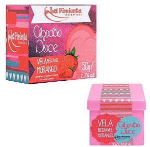 Vela Algodão Doce Beijável - Morango