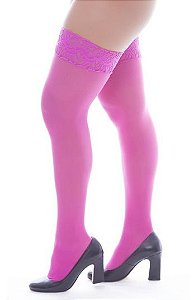 Meia 7/8 Fina Punho Renda - Rosa PerruTextil