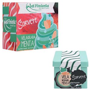 Vela beijável Algodão Doce Sabor Menta Ice 50g La Pimienta