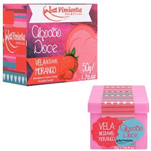 Vela beijável Algodão Doce Sabor Morango 50g La Pimienta