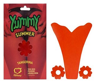 Tapa Sexo Comestível Yummy Summer Neon Tangerina Sexy Fantasy