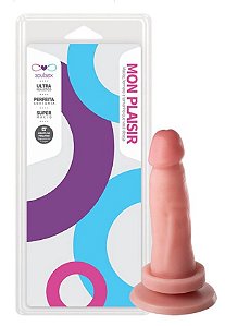 Prótese Realística Cyberskin Ventosa 13,5x3,5cm Bege Soulsex