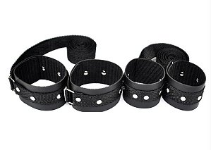 Kit Bondage Algemas e Tornozeleiras 80cm Dominatrixxx
