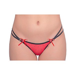 Calcinha Fio Dental Poá Vermelho Pimenta Sexy