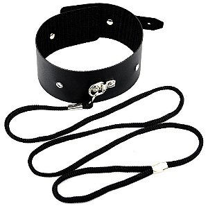 Kit Coleira Com Fivela Tira Regulável Com Guia 1m Dominatrixxx