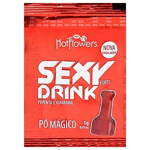 Sachê Pó Mágico Sexy Drink Forte 1g Hot Flowers