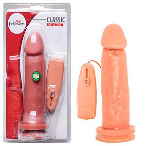 Pênis De Borracha Vibro Externo 18 X 4,5cm Hot Flowers
