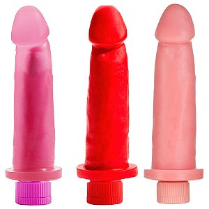 Pênis De Borracha Vibro Interno 18 X 4,5cm Hot Flowers