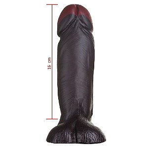 Pênis De Borracha Black 16 X 6cm Hot Flowers