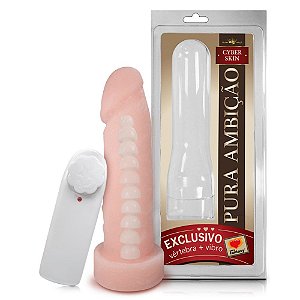 Prótese Com Vértebra E Vibro Cyberskin 16 X 4,5cm Sexy Fantasy