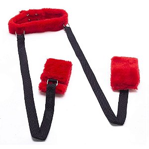Coleira Pelúcia Amarras Para Pernas Sexy Fantasy