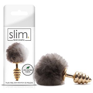 Plug Anal Metal Pompom Pelúcia 6,5 X 2,9cm 123g Sexy Fantasy
