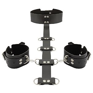 Kit Coleira Com Restrição De Pulsos Dominatrixxx