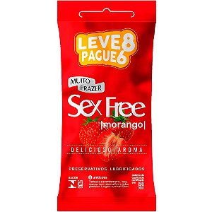 Preservativo Morango Com 6 Unidades Sex Free