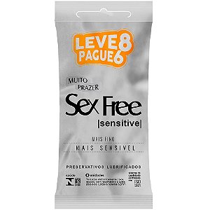 Preservativo Sensitive Com 6 Unidades Sex Free
