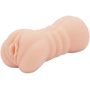 Masturbador Duplo Vagina E ânus Túnel Texturizado Vipmix