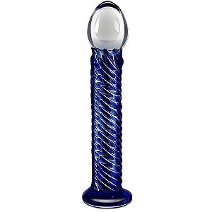 Plug Anal Bicolor Em Vidro 21 X 4cm Sexy Import