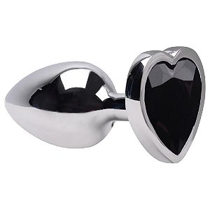 Plug Anal P Coração Aço Inox 7 X 2,8cm Sexy Import