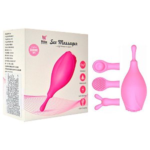 Estimulador Clitóris 7 Vibrações E 3 Pontas Removíveis Dibe Vipmix