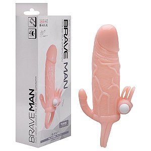 Capa Peniana Extensor De 4cm Com Anel Brave Man Vipmix