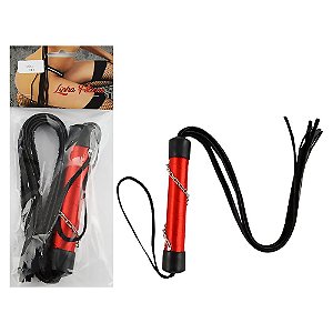Chicote Vermelho 8 Tiras 40cm Pau Brasil