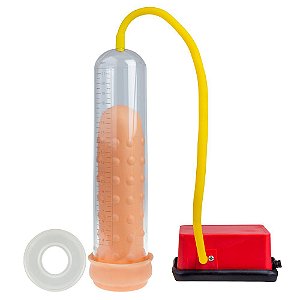 Bomba Peniana Elétrica Com Capa Estimuladora Pau Brasil