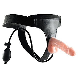 Cinta Com Pênis Realístico Inflável Ultra Harness Sexy Import