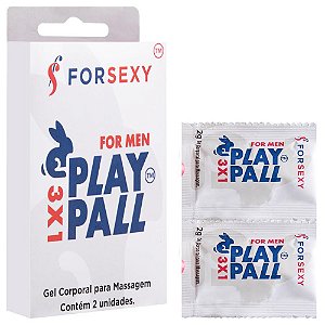 Play Pall 3x1 Gel Masculino Em Filme 02 Unidades For Sexy