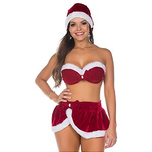 Fantasia Clássica Mamãe Noel De Saia Pimenta Sexy